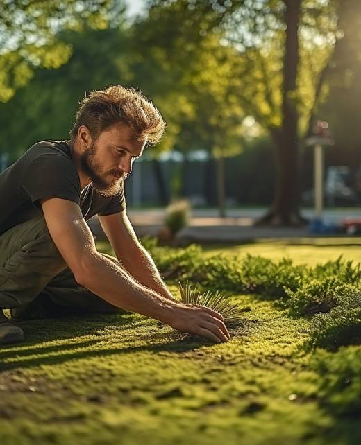 landscape-gardener-laying-turf-new-lawn